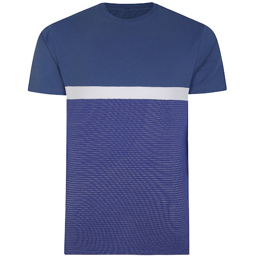 Bigdude Cut & Sew Half Tone Pattern T-Shirt Denim Tall