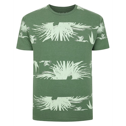 Bigdude Palm Trees Print T-Shirt Deep Green