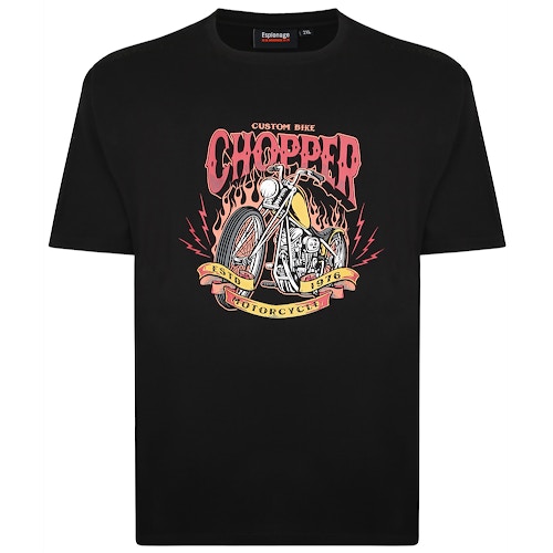 Espionage Chopper Print T-Shirt Schwarz