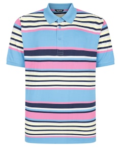 Bigdude Summer Stripe Polo Bright Blue