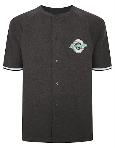 Bigdude Embroidered Baseball T-Shirt Charcoal Tall