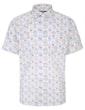 Geometric Print Short Sleeve Shirt White Tall