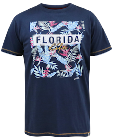 D555 Prestwick Florida Floral Printed T-Shirt Navy