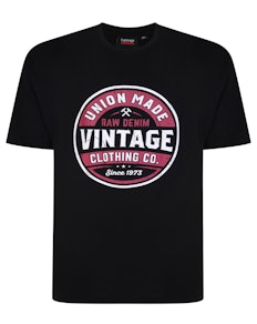 Espionage Vintage Print T-Shirt Black
