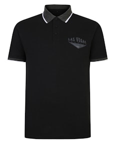 Bigdude Las Vegas Piqué-Poloshirt, schwarz, groß