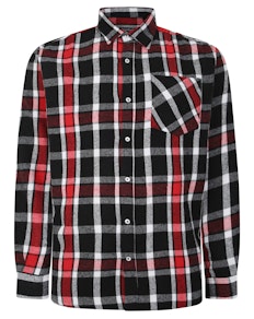 Bigdude Long Sleeve Check Flannel Shirt Red