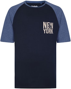 Bigdude New York Contrast Raglan T-Shirt Navy/Dark Denim Marl