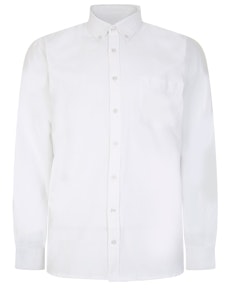 Bigdude Button Down Oxford Long Sleeve Shirt White Tall