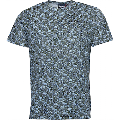 Replika North 56°4 Palmen Print T-Shirt Grau