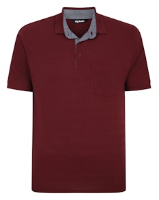 Bigdude Striped Textured Polo Shirt Burgundy