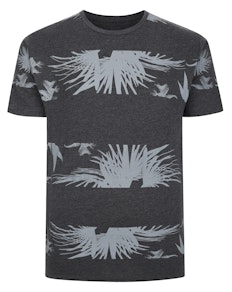 Bigdude Palm Trees Print T-Shirt Black