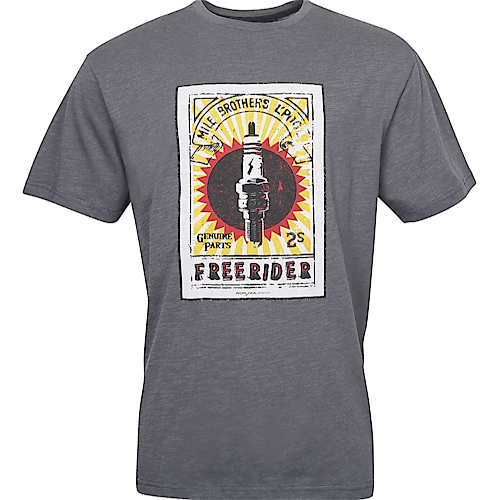 Replika Freerider Print T-Shirt Dunkelgrau