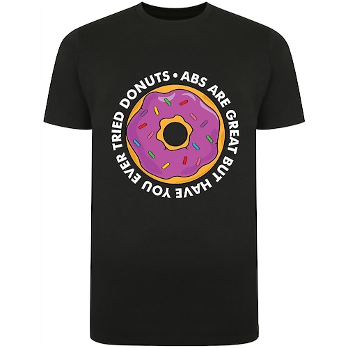 Bigdude Donut Print T-Shirt Black