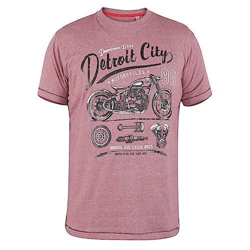 D555 Detroit City Print T-Shirt Rot