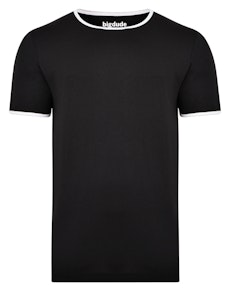 Bigdude Contrast Ringer T-Shirt Black Tall