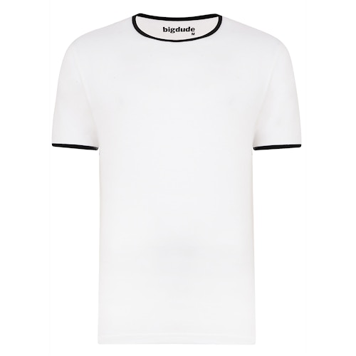 Bigdude Contrast Ringer T-Shirt White