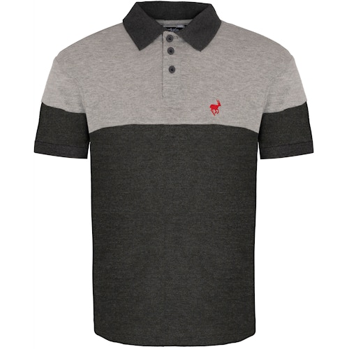 Bigdude Cut & Sew Polo Shirt Grey/Charcoal Tall
