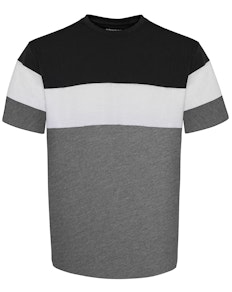 Bigdude Cut & Sew T-Shirt Schwarz/Grau Tall Fit 