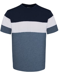 Bigdude Cut & Sew T-Shirt Navy/Denim Tall