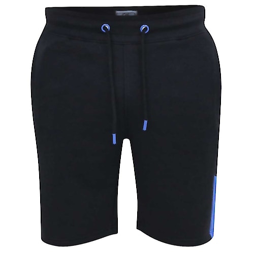 D555 Drayton Elasticated Shorts With Cut And Sew Side Panel Black