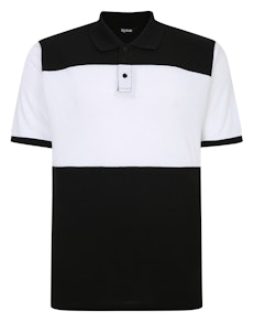 Bigdude Colour Block Polo Shirt Black/White Tall