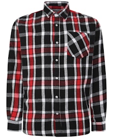 Bigdude Long Sleeve Check Flannel Red Tall