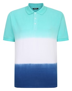 Bigdude Ombre Polo Shirt Blue Tall
