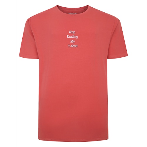T-Shirt mit Bigdude-Slogan-Stickerei, verwaschenes Rot, groß