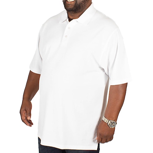 Bigdude Plain Polo Shirt White Tall