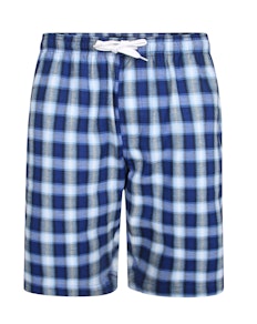 Bigdude Woven Check Pyjama Lounge Shorts Blue