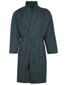 Bigdude Woven Check Dressing Gown Green