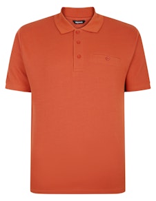 Bigdude Seersucker Polo Shirt Orange