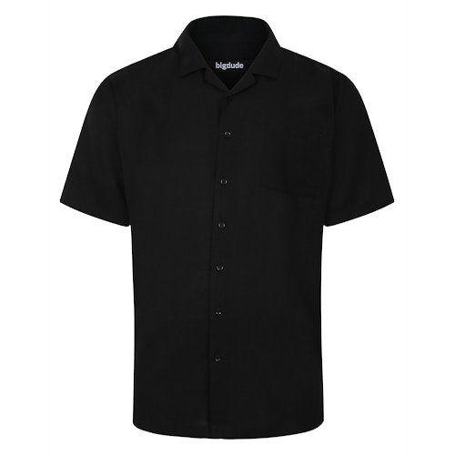 Bigdude Relaxed Short Sleeve Summer Shirt Black Tall