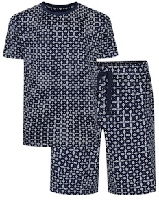 Bigdude Ornamental Allover Pyjama Set Navy