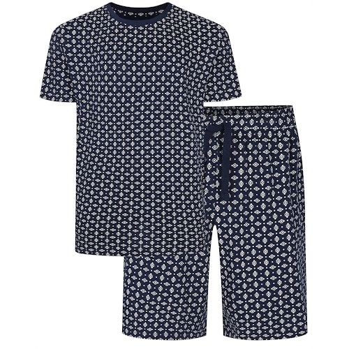 Bigdude Ornamental Allover Pyjama Set Navy