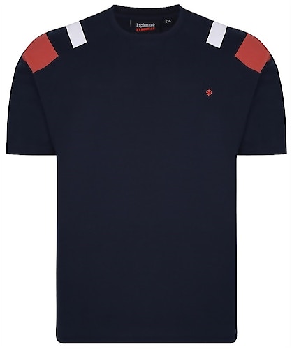 Spionage Cut & Sew Piqué-T-Shirt Marineblau