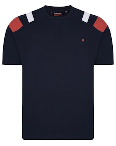 Spionage Cut & Sew Piqué-T-Shirt Marineblau
