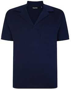 Bigdude Revere Collar Polo Shirt Navy