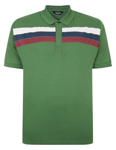 Bigdude Chest Stripe Polo Shirt Deep Green Tall