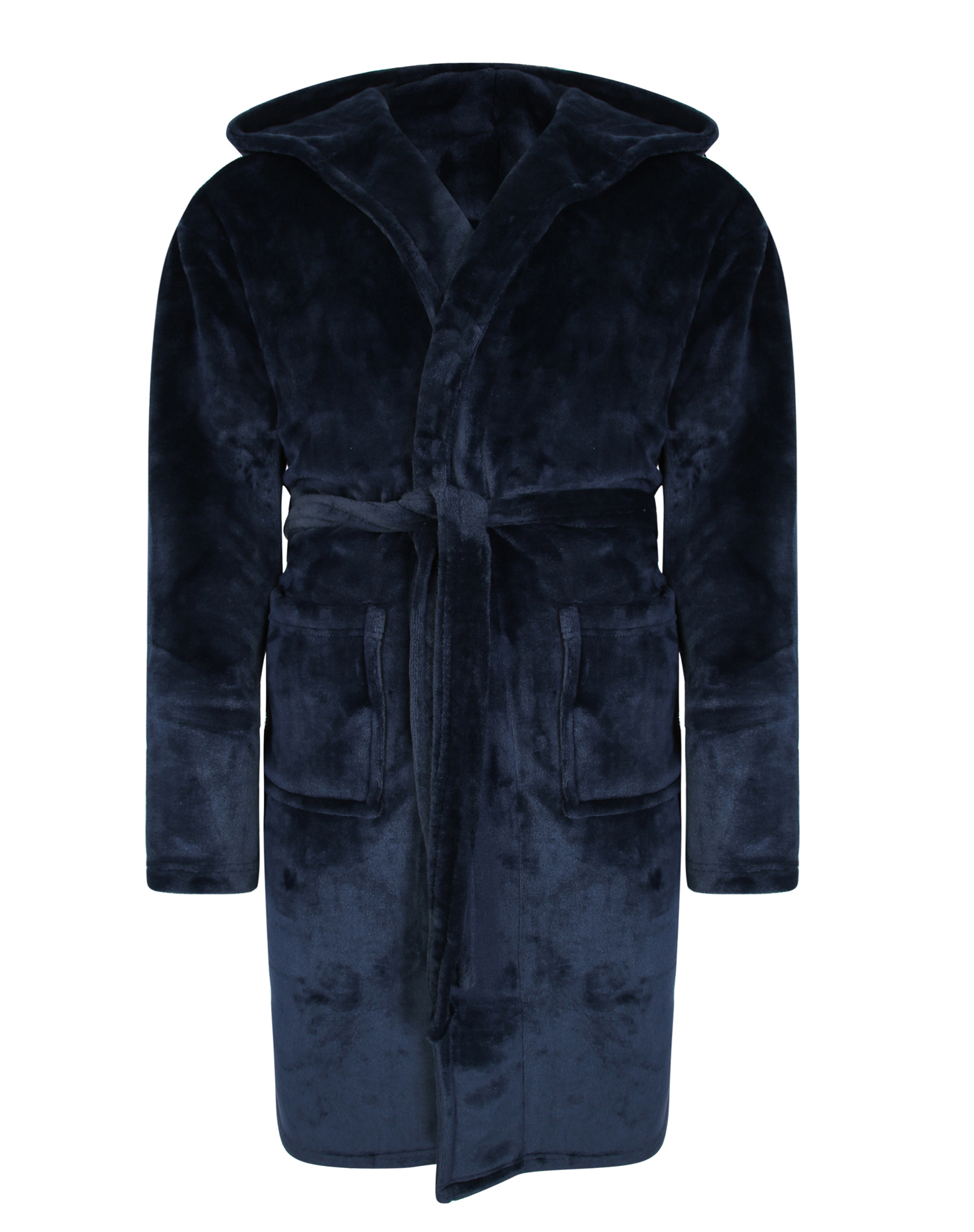 Mens Kingsize Big Size Soft Warm Fleece Dressing Gown Robe Dark Navy Blue Size 2XL-8XL 