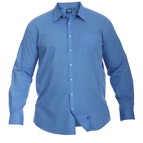 D555 Blaues Langarmhemd