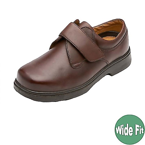 DB Shoes Reece Wide Fit Brown Leather Shoe