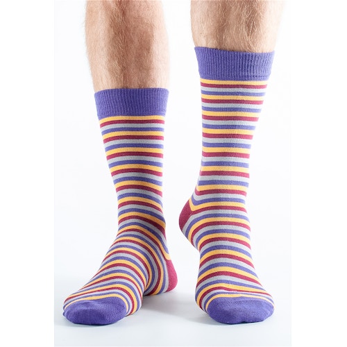Doris and Dude Striped Socks Purple