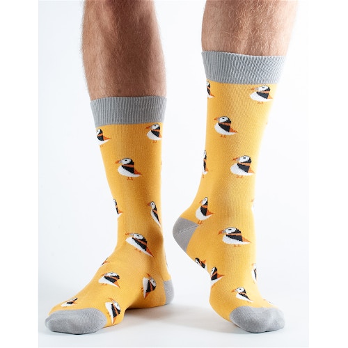 Doris and Dude Puffin Socks Yellow