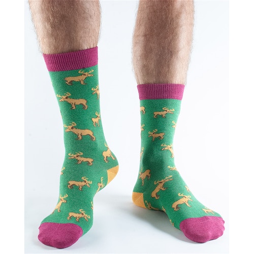 Doris & Dude Green Moose Socks