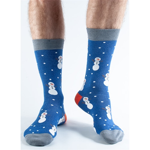 Doris & Dude Blue Snowman Socks