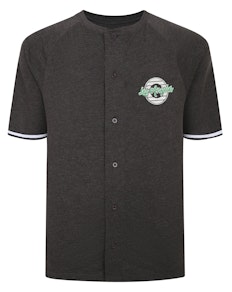 Bigdude Besticktes Baseball-T-Shirt Anthrazit