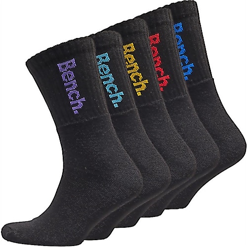 Bench Axon Five Pack Crew Socks Black/Multi