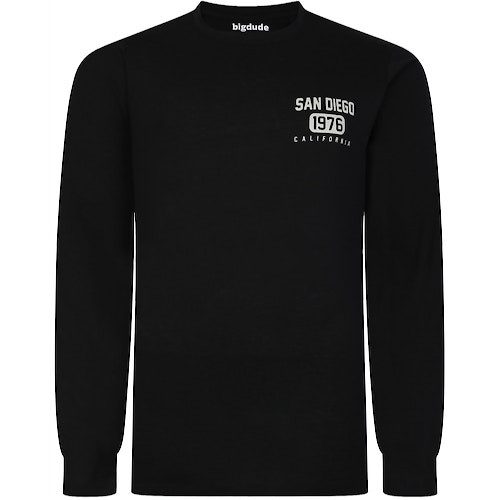 Bigdude San Diego Langarm-T-Shirt Schwarz