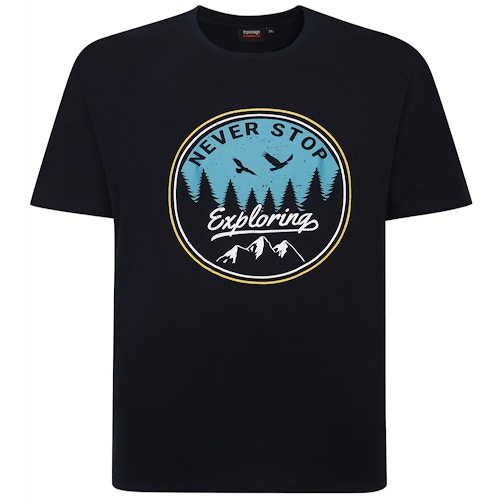 Espionage Never Stop Exploring Print T-Shirt Black